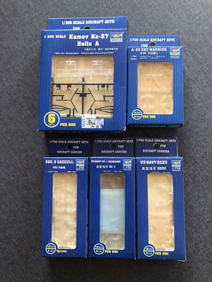 5 Bausätze Trumpeter Helicopter 1:350, Flugzeuge 1:700 Aircraft Carrier OVP, NEU