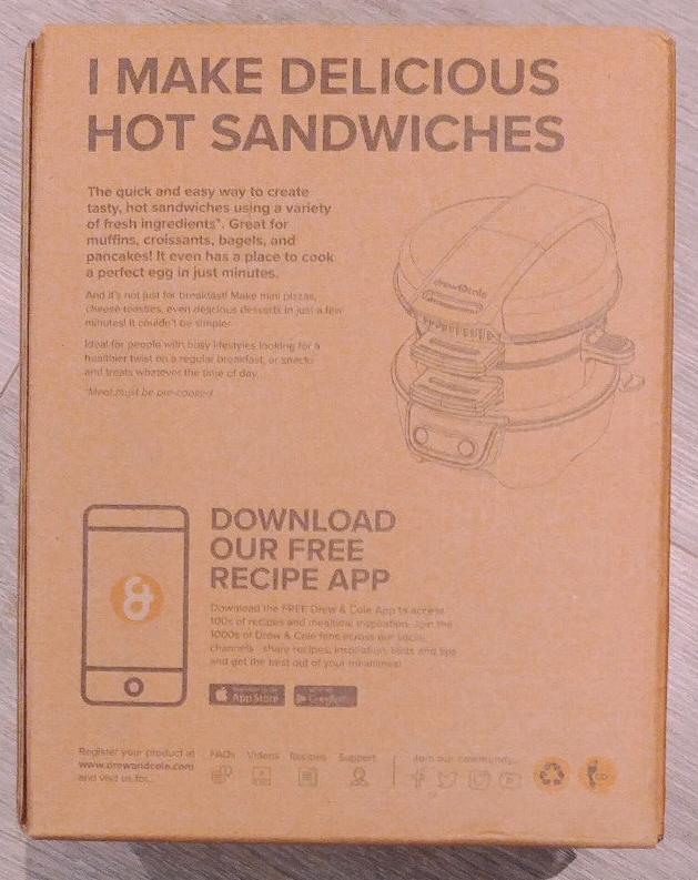 Drew & Cole Electric Breakfast Sandwich Maker for sale online eBay