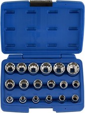 02488A 3/8 Drive Universal 6 Point Metric Socket Set, 18 Piece Universal Mech...