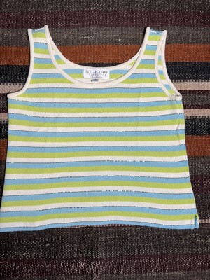 St John Collection By Marie Gray Knit Tank Top Womens Small Multicolour 80% Wool