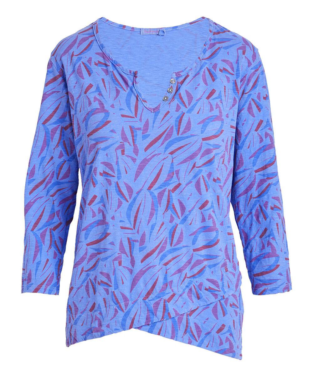 New Fresh Produce XS Periwinkle Blue Tumbled Petals Jordan Top Shirt Made In USA