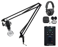 Presonus Revelator 1-Person Podcast Podcasting Kit Interface Mic Headphones Boom