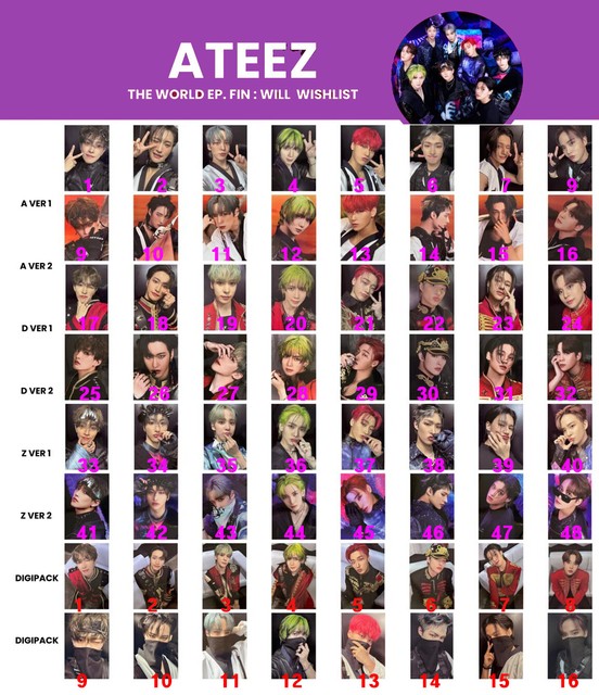 ateez - THE WORLD EP.FIN : WILL Album photobook VER Official PHOTOCARD KPOP 에이티즈