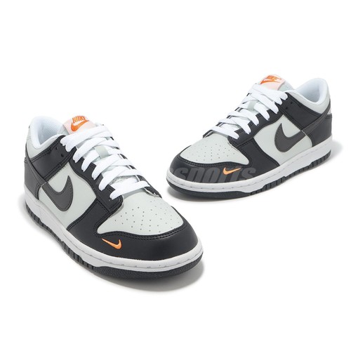 Nike Dunk Low GS Black Bright Mandarin Kids Youth Casual Shoes FN7784-001 - Picture 7 of 8