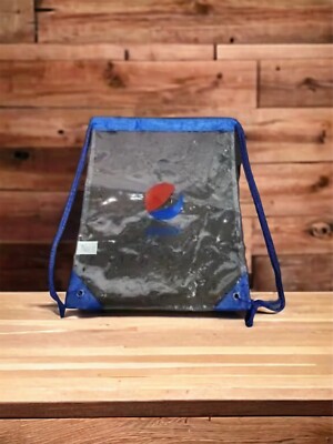 Vtg Pepsi Draw-String Bag Backpack logo Clear Vintage Pepsi Promo Hit Brand