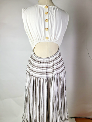 Blu Pepper Dress Striped Open Back Size Large