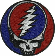 Grateful Dead Steal Your Face - Iron On Embroidered Patch 2" Round