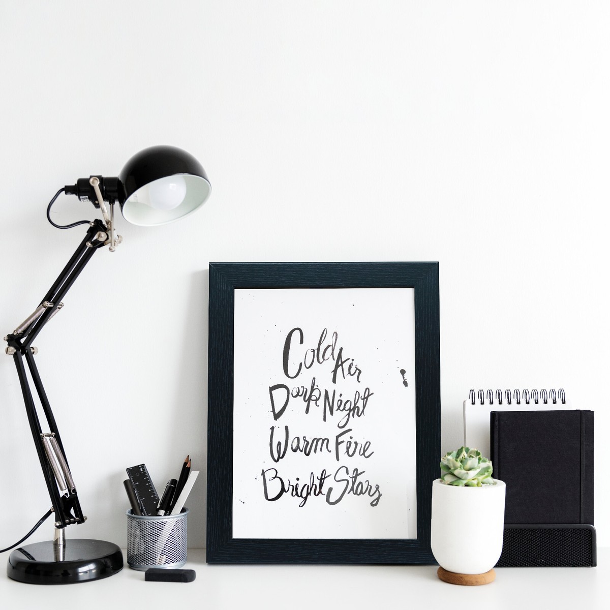 Black Oak Walnut Wall Hanging Tabletop Photo Picture White Frames