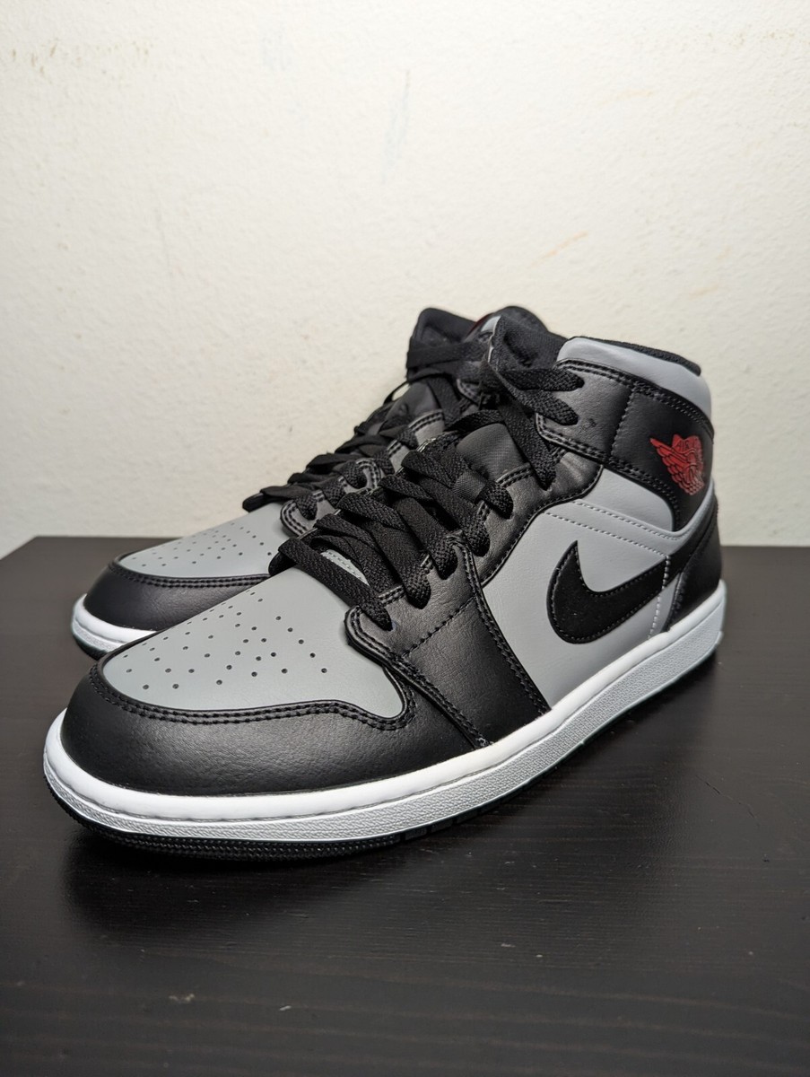 Nike Air Jordan 1 Mid Shadow Red Black Gym Red Grey 554724 096
