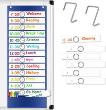 Daily Schedule Pocket Chart, Visual Schedule for Kids, Blue