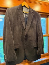 CHAPS Ralph Lauren black corduroy blazer jacket size 42L long 2 button lined