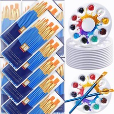 New 528PCS Valued Paint Brushes and Palettes Set48Pack of 480PCS Bulk, 48 Trays