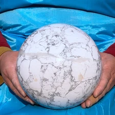 12.27LB Natural white howlite sphere quartz crystal polished ball healing decor