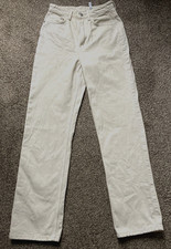 Weekday Ecru Cream Rowe Extra High Straight Leg Jeans Size 25W 32L