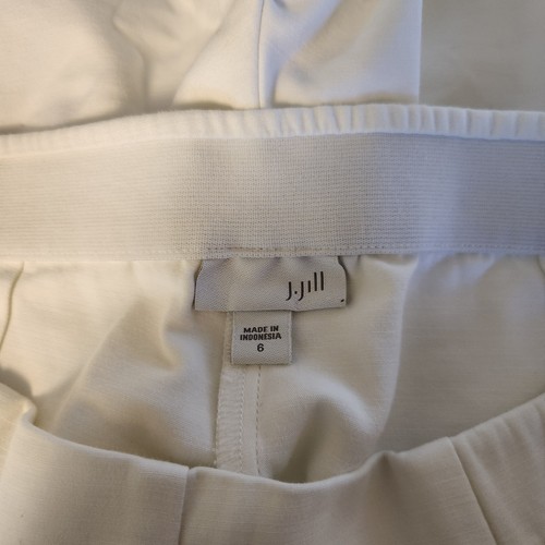 J Jill Solid White Flat Front Casual Bermuda Stretch Shorts Short Size 6 SMALL - Picture 5 of 5
