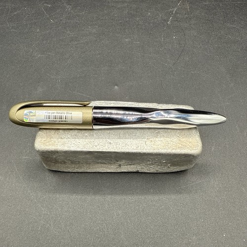 Faber-Castell N'ice Ballpoint Pen Metallic Twist, Olive Green And Chrome NOS