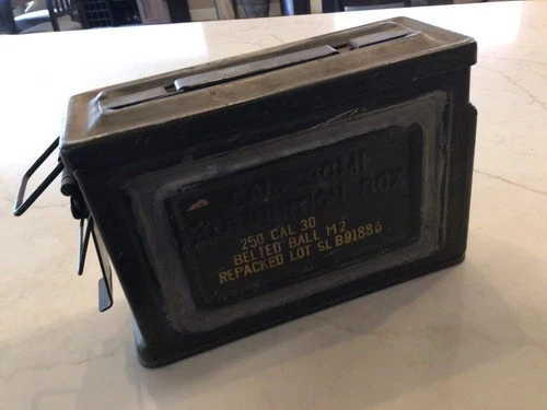 Early WW2 Reeves USGI M1 Garand M2 Ball Empty 30 Cal Ammo Can Box Military