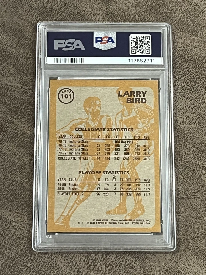 Topps Larry Bird #101 1981 PSA 9 OC ¡¡Como nuevo!! ¡Primera tarjeta en solitario Super Action HOF!! Foto 2 de 2