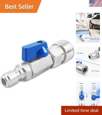 #ad Heavy Duty High Pressure Washer Ball Valve Kit 3 8 NPT Quick Connector 4500 P... $33.99