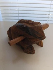 Wooden Croaking Frog Rasp Block Percussion Music Instrument Fun Noise Maker