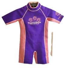 Sun Skins Sun Protection Zone Short Sleeve Wet Suit Girls  Size 8 Purple  Pink