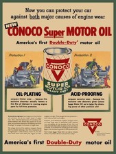 1954 CONOCO Super Motor Oil, Double Duty NEW Sign: 15x20" USA Steel