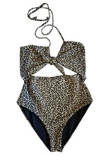 Mara Hoffman Kia One Piece Swimsuit Leopard Size Large 275 Altered Straps 