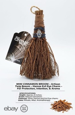  Mini Cinnamon Broom Evil Eye Charm scented mini broom
