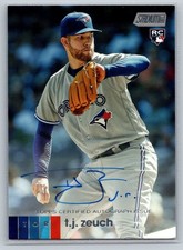 2020 Stadium Club Autograph T.J. Zeuch #ATZ RC Toronto Blue Jays