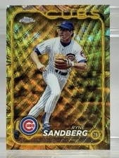 2024 Topps Chrome Gilded RYNE SANDBERG Gold Wave Refractor 46/75 CUBS HOF