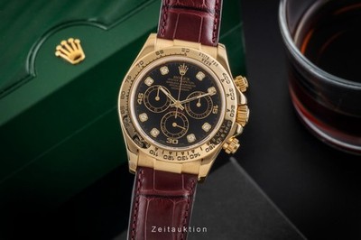 Rolex Daytona Chronograph 18k Gold Black Diamond Dial Ref. 116518 P-Serie