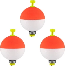 Dr.Fish 10 Pack Weighted Fishing Bobbers Diam 1''(1/8oz), Red/White 