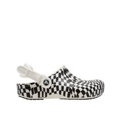 Crocs Classic Work Graphic Clog White Black Slip Resistant Work Shoes 210454-103
