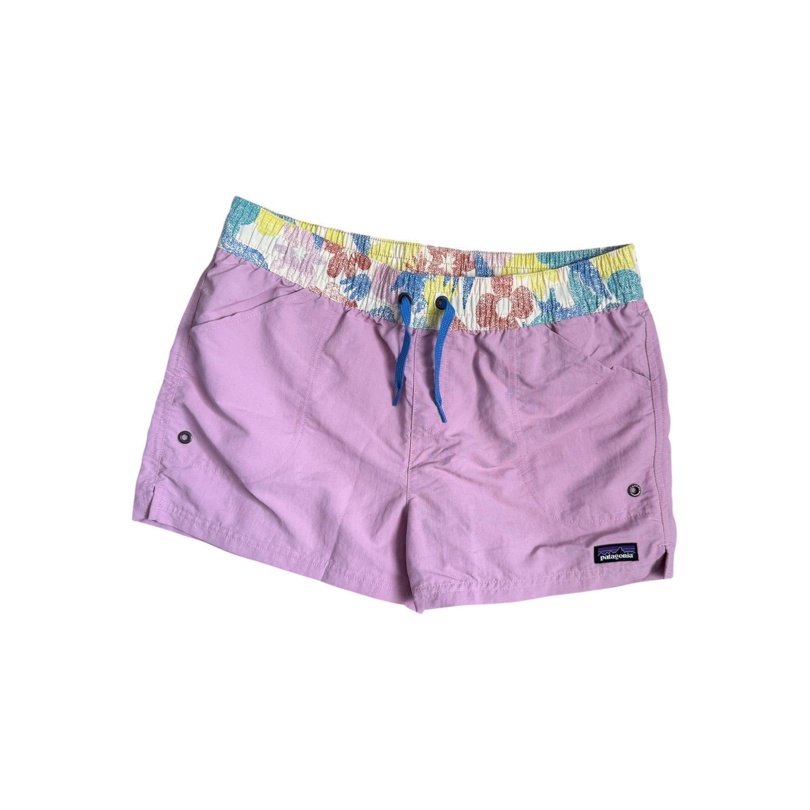 Patagonia Costa Rica Baggies Shorts 3" Unlined Girls XXL 16-18 Purple Floral NEW