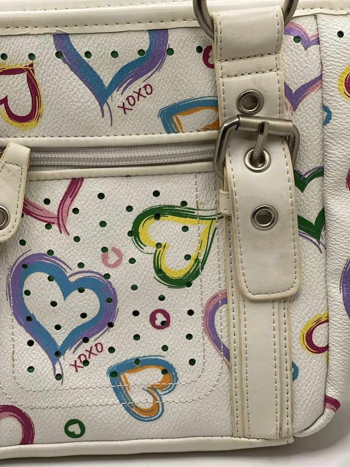 Bolso de mano vintage XOXO monograma estampado corazón Y2K Foto 3 de 4