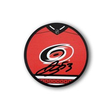 Jackson Blake Autographed Carolina Hurricanes Jersey Design Hockey Puck
