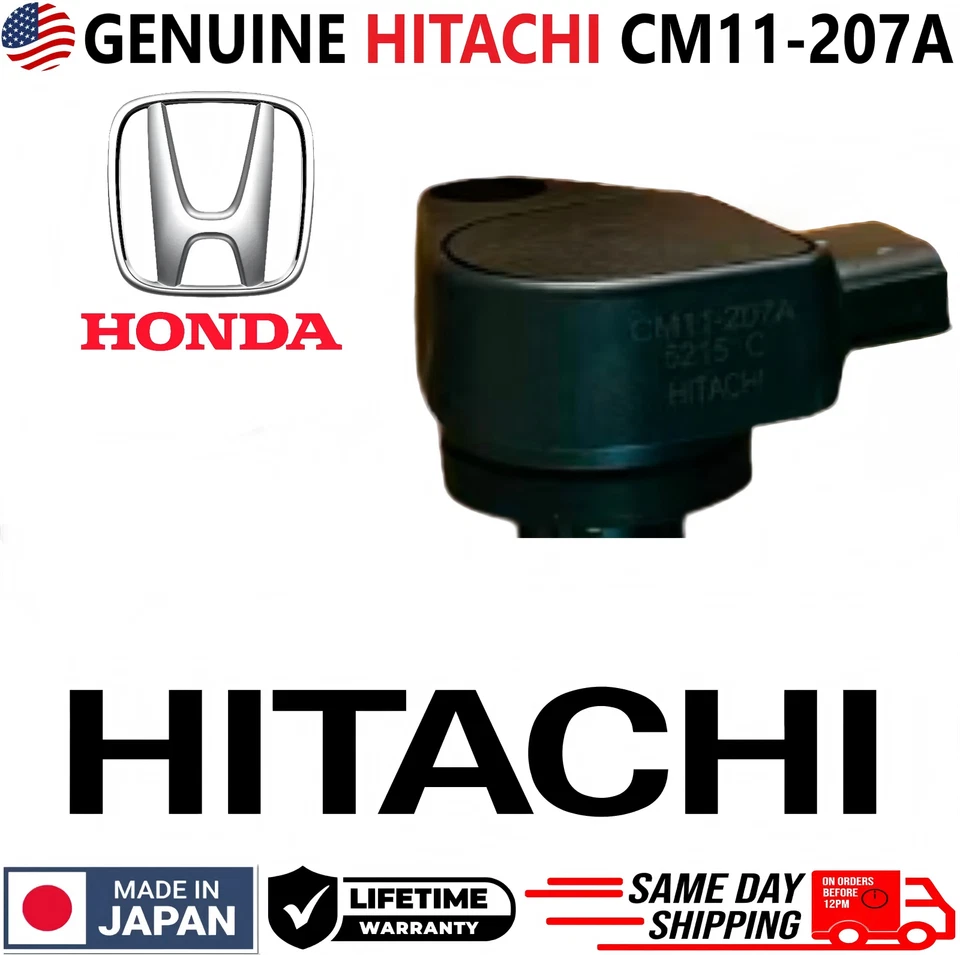 GENUINE HITACHI HONDA x6 Ignition Coils For 99-2010 Honda & Acura 30520-P8E-A01 Foto 3 de 3