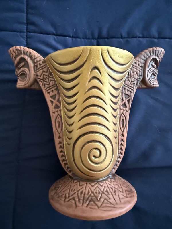 TIkiLand Trading Doug Horne's Outrigger Chalice Tiki Mug. Never Used Mint