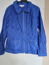 Ladies Royal Blue Size L Laura Ashley Zip Up Jacket