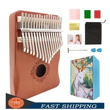 17 Key Dark Mahogany Kalimba Thumb Piano Portable Finger Piano Musical Gift