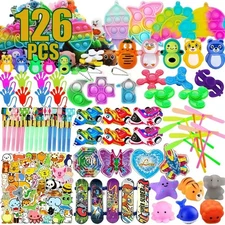 126 pcs Treasure Box Prizes for Classrom Bulk Toys Kids Birthday Party Favors