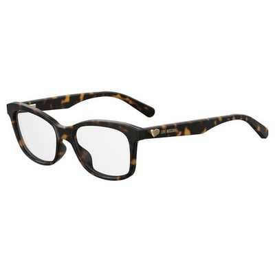 Love Moschino Women's Rectangular 52mm Eyeglasses Frames Dark Havana MOL517-086