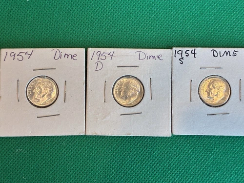 1954 P D S Roosevelt Dimes  CH BU  LUSTER! 90% Silver US