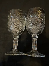 Hobstar by Libbey Glass Company Set Of 2 Water/Iced Tea Gobblets