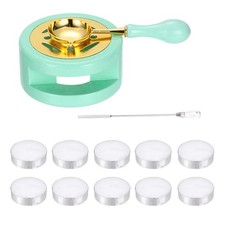 Wax Stamp Seal Kit Sealing Warmer Spoon Flat Stick Candle, Light Green