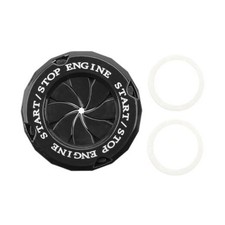 Car Push Start Button Cover,Aluminum Alloy Car Engine Start Stop Button Black