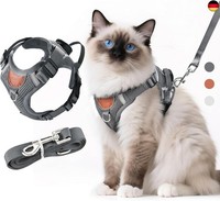 Verstellbares Katzengeschirr Mit Leine Ausbruchsicher, Katze Brustgeschirr Mit R