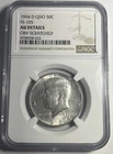 1964-D KENNEDY HALF DOLLAR QDO QUADRUPLE DIE OBVERSE FS-105 GRADED NGC AU DETAIL