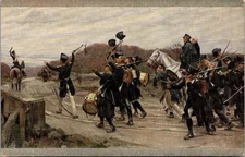 Blücher’s Vanguard Sees Rhine at Kaub WWI Era German Military Postcard