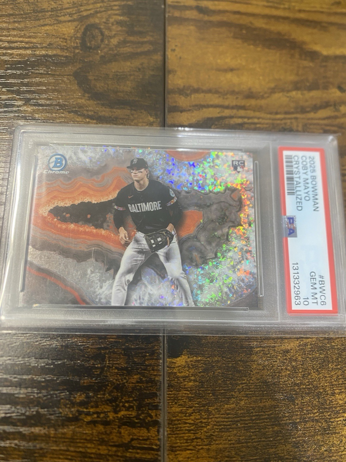 Coby Mayo 2025 Bowman Chrome Crystallized SSP Case Hit Orioles Rookie PSA 10